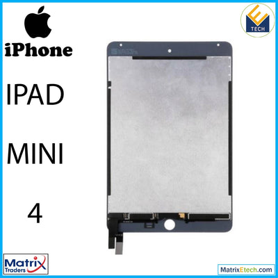 iPad Mini 4 LCD Assembly With Digitizer (Sleep Wake Sensor Flex Pre - Installed) (Aftermarket Pro XO7) (White) - Matrix Traders