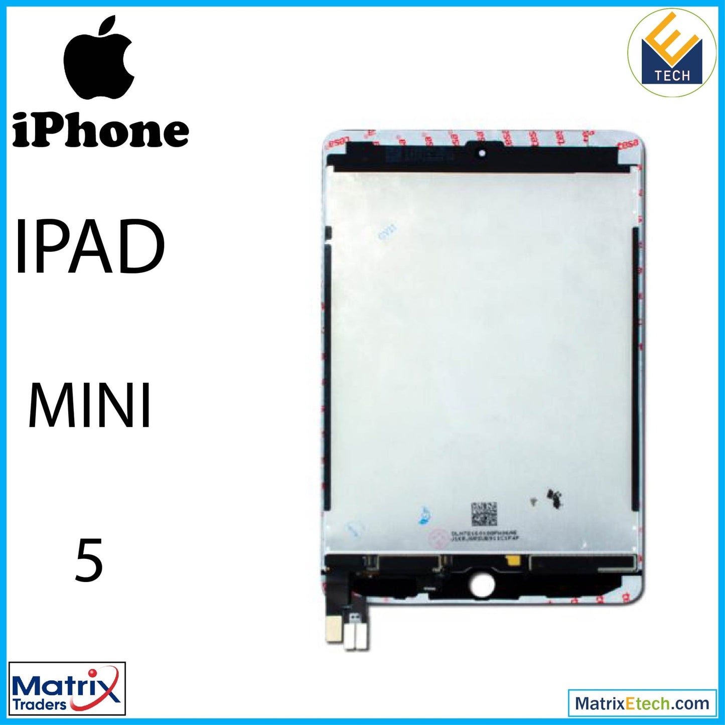 iPad Mini 5 LCD Assembly With Digitizer (Blemish Grade A) (Black) - Matrix Traders