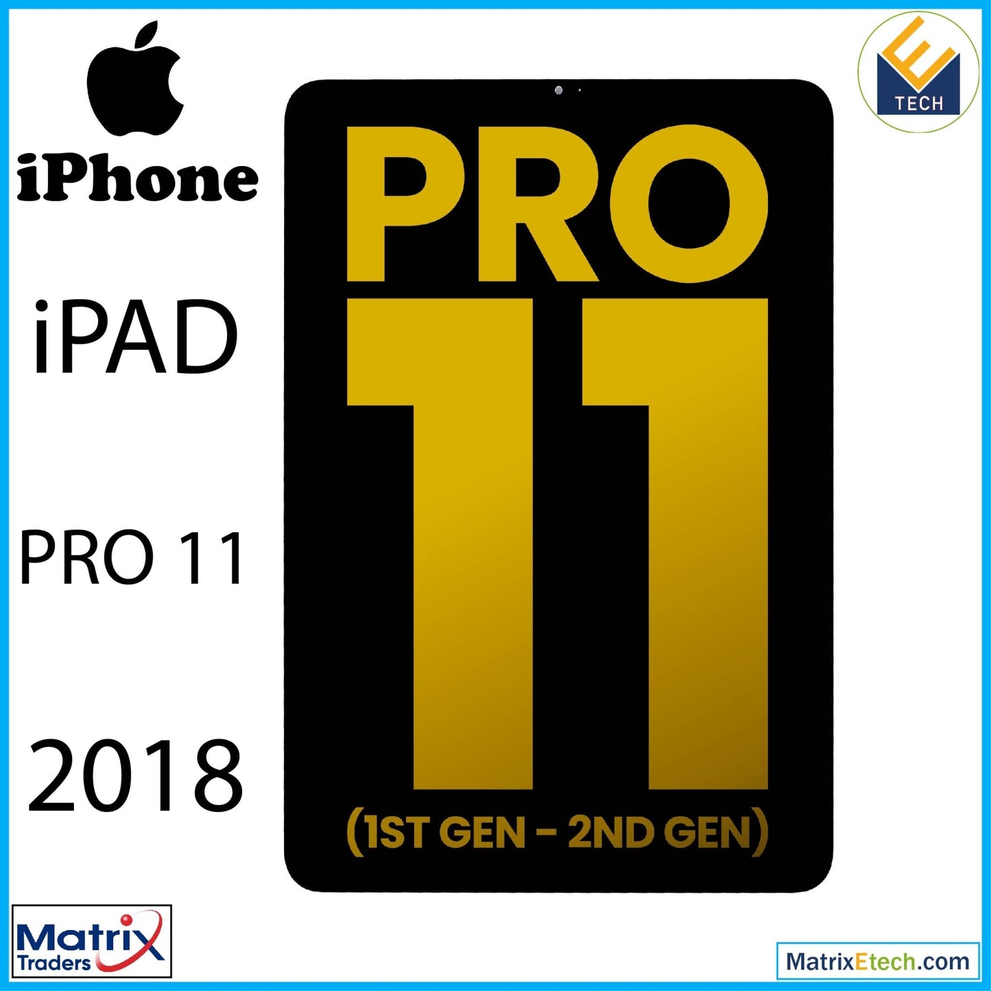 iPad Pro 11 1st Gen (2018) LCD Assembly With Digitizer (Premium) (All Colors) - Matrix Traders