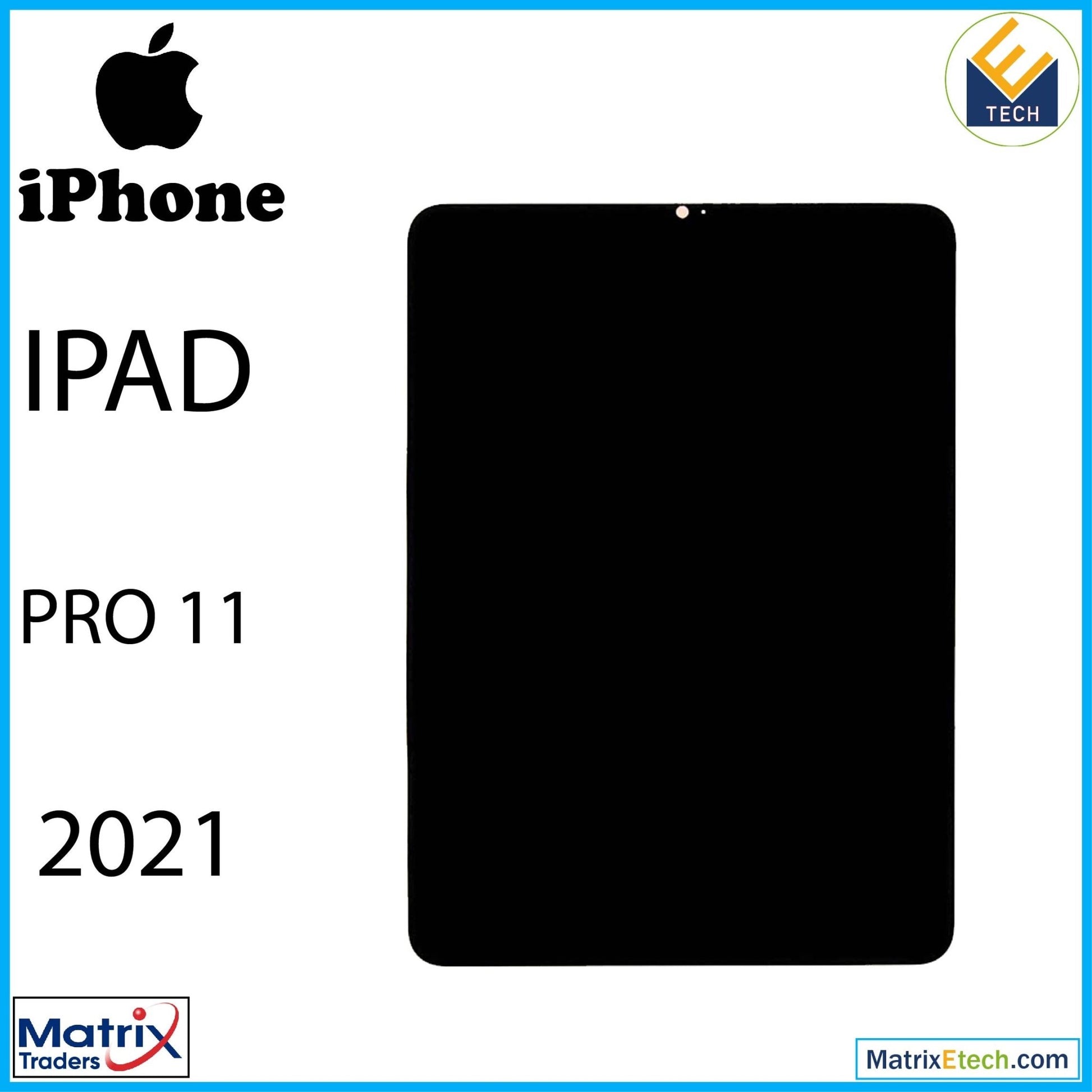 iPad Pro 11 3rd Gen (2021) LCD Assembly With Digitizer (Aftermarket Pro XO7) (Black) - Matrix Traders