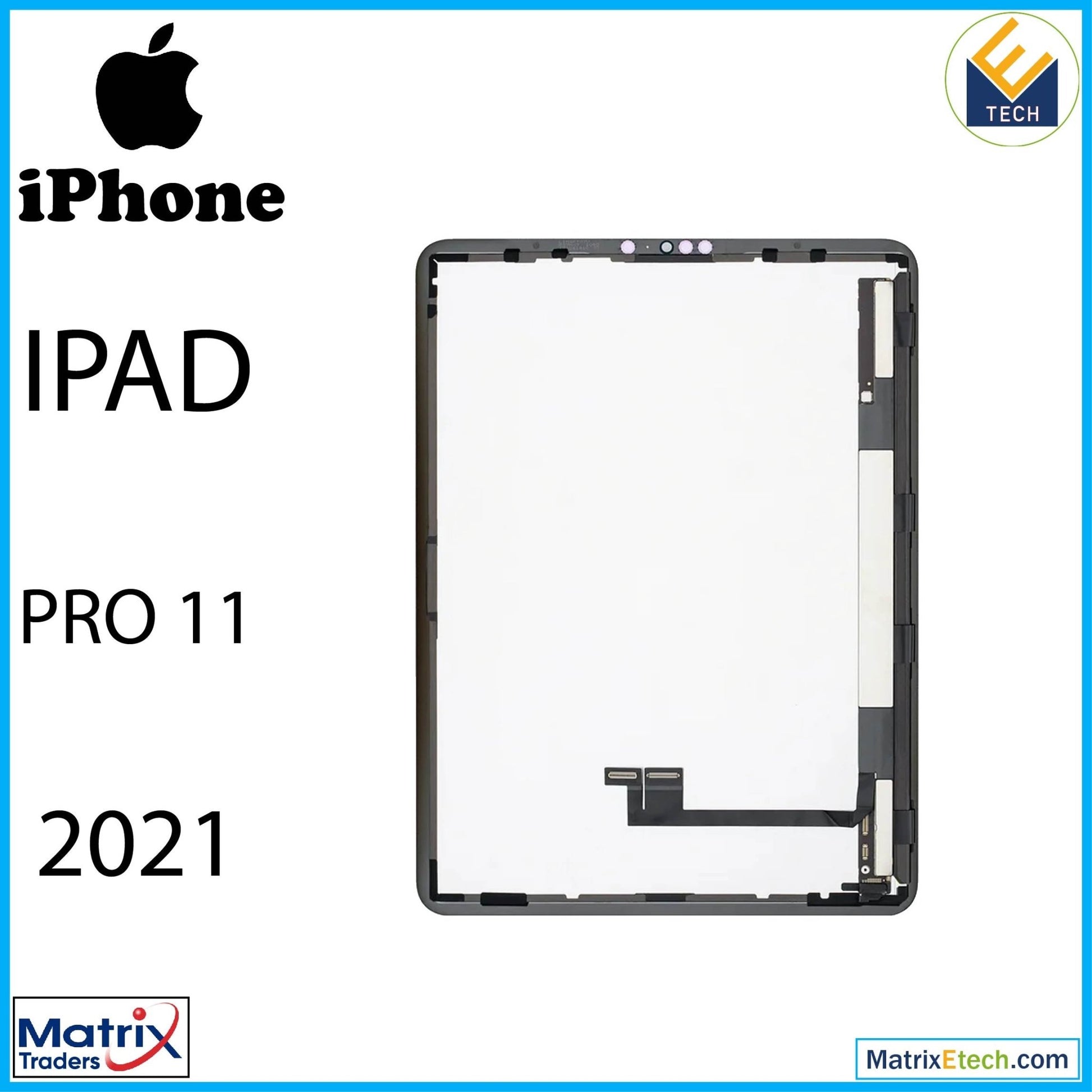 iPad Pro 11 3rd Gen (2021) LCD Assembly With Digitizer (Aftermarket Pro XO7) (Black) - Matrix Traders