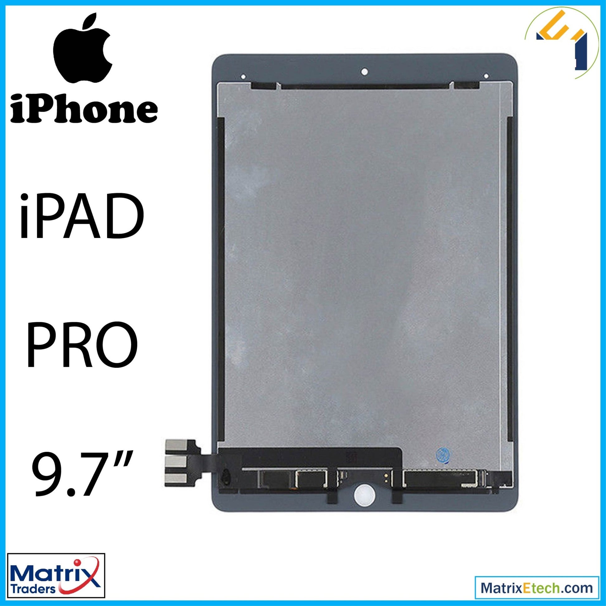 iPad Pro 9.7 LCD Assembly With Digitizer (Premium) (White) - Matrix Traders