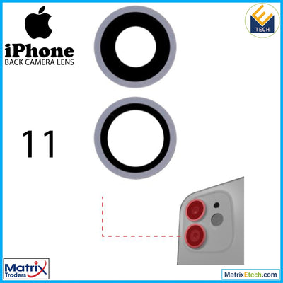 iPhone 11 Back Camera Lens With Bracket & Bezel ( 2 Piece) - Matrix Traders