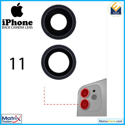 iPhone 11 Back Camera Lens With Bracket & Bezel ( 2 Piece) - Matrix Traders