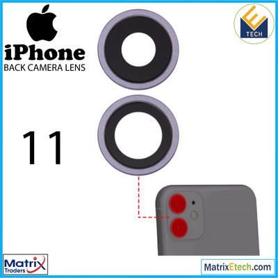 iPhone 11 Back Camera Lens With Bracket & Bezel (2 Piece) - Matrix Traders