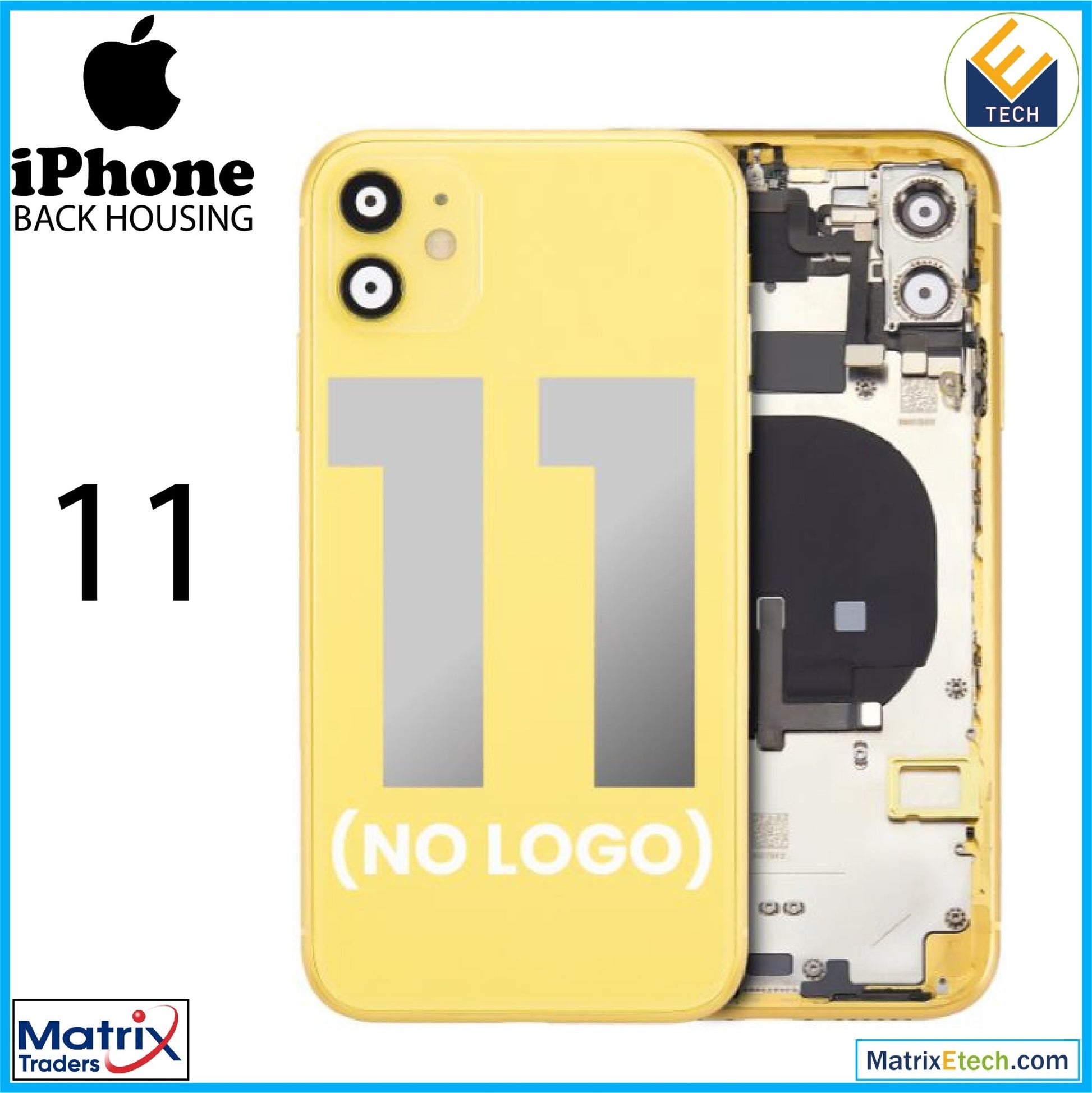 iPhone 11 Back Housing W Small Components Pre - Installed (Aftermarket Plus) - Matrix Traders