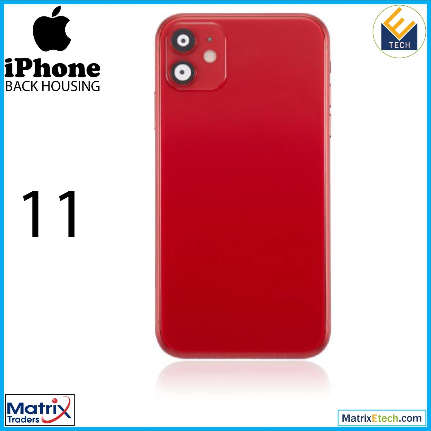 iPhone 11 Back Housing W Small Components Pre - Installed (Aftermarket Plus) - Matrix Traders