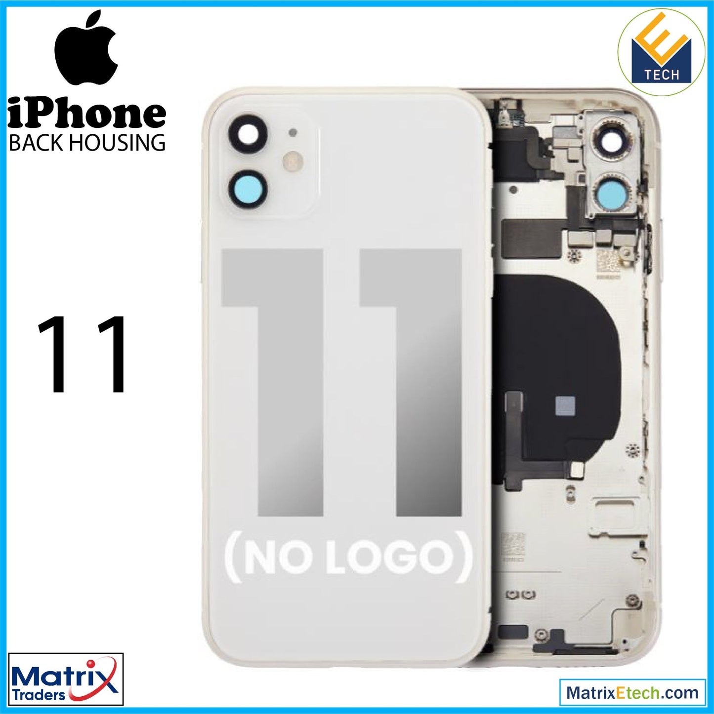 iPhone 11 Back Housing W Small Components Pre - Installed (Aftermarket Plus) - Matrix Traders