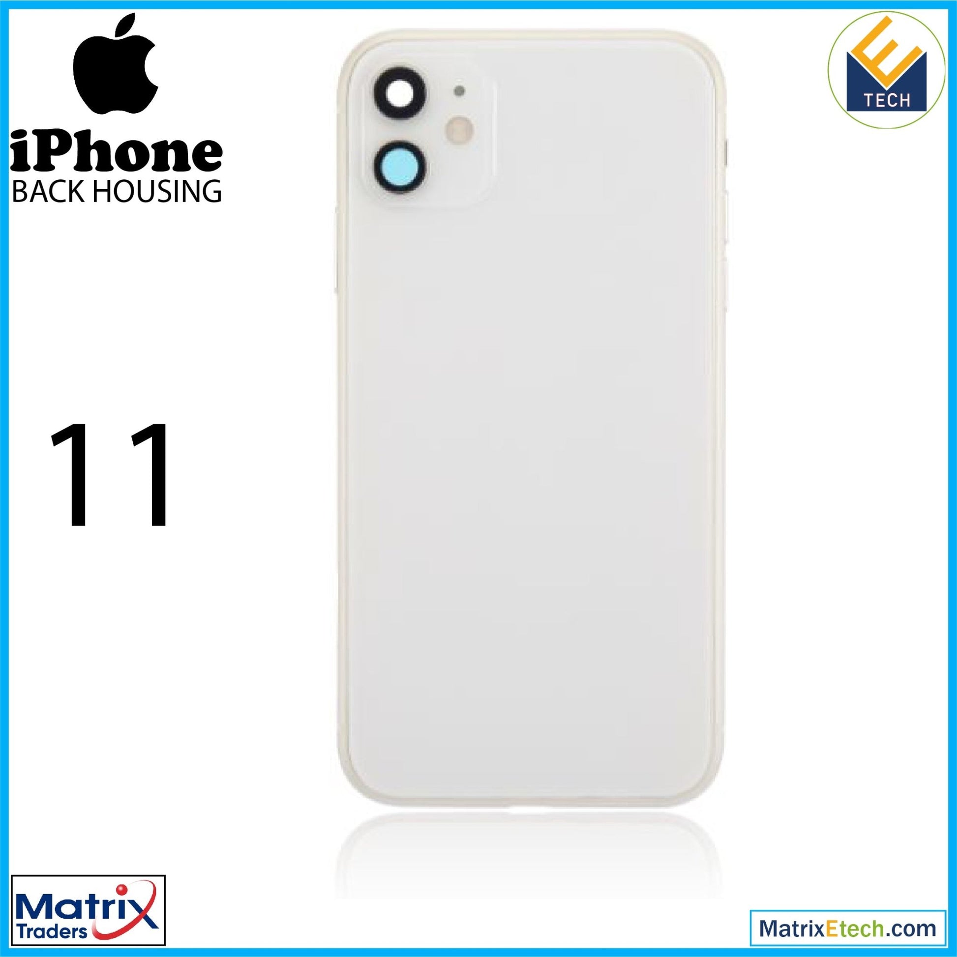 iPhone 11 Back Housing W Small Components Pre - Installed (Aftermarket Plus) - Matrix Traders