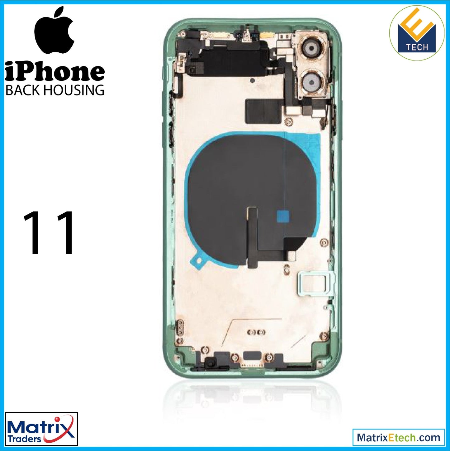 iPhone 11 Back Housing W Small (Pull Grade A) - Matrix Traders