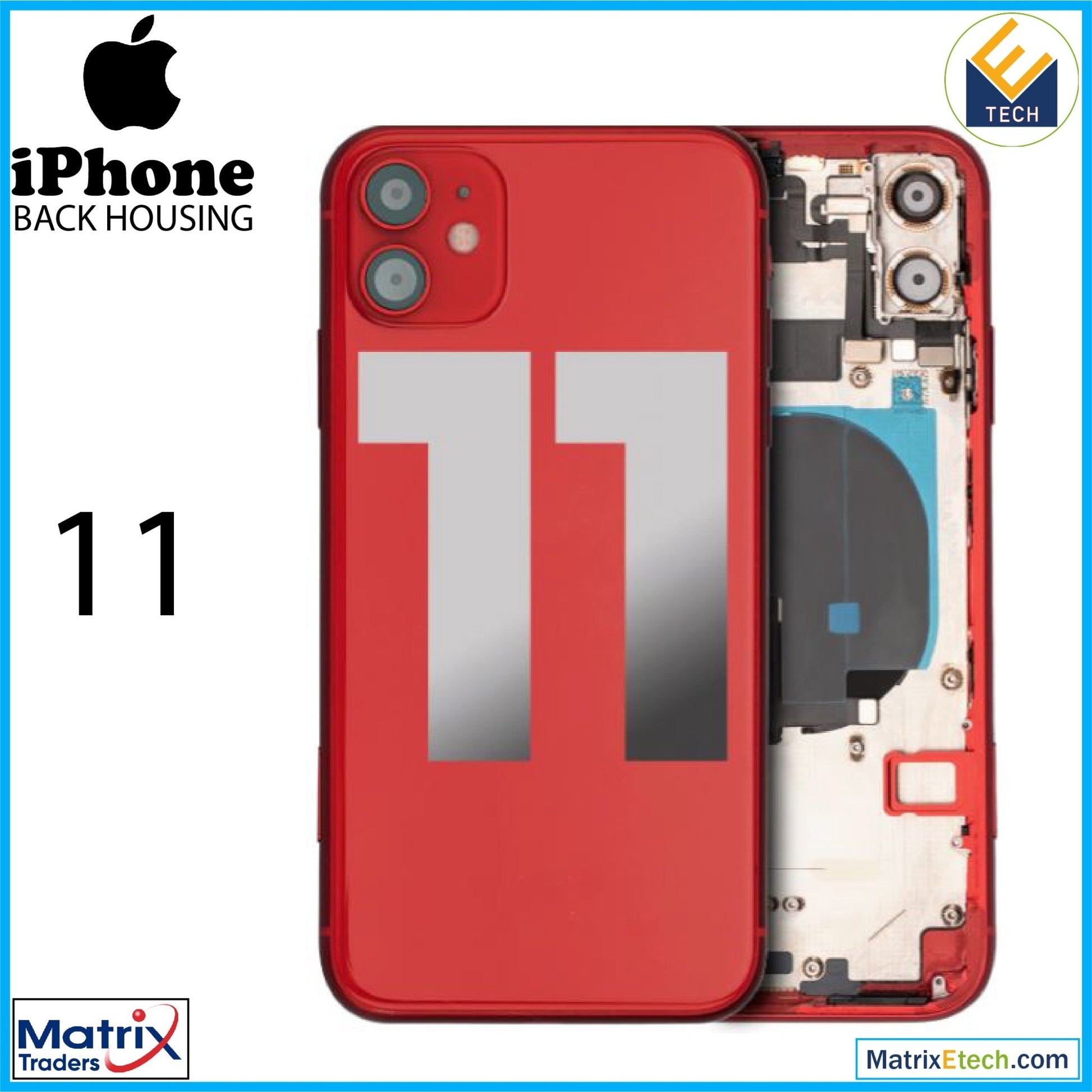 iPhone 11 Back Housing W Small (Pull Grade A) - Matrix Traders