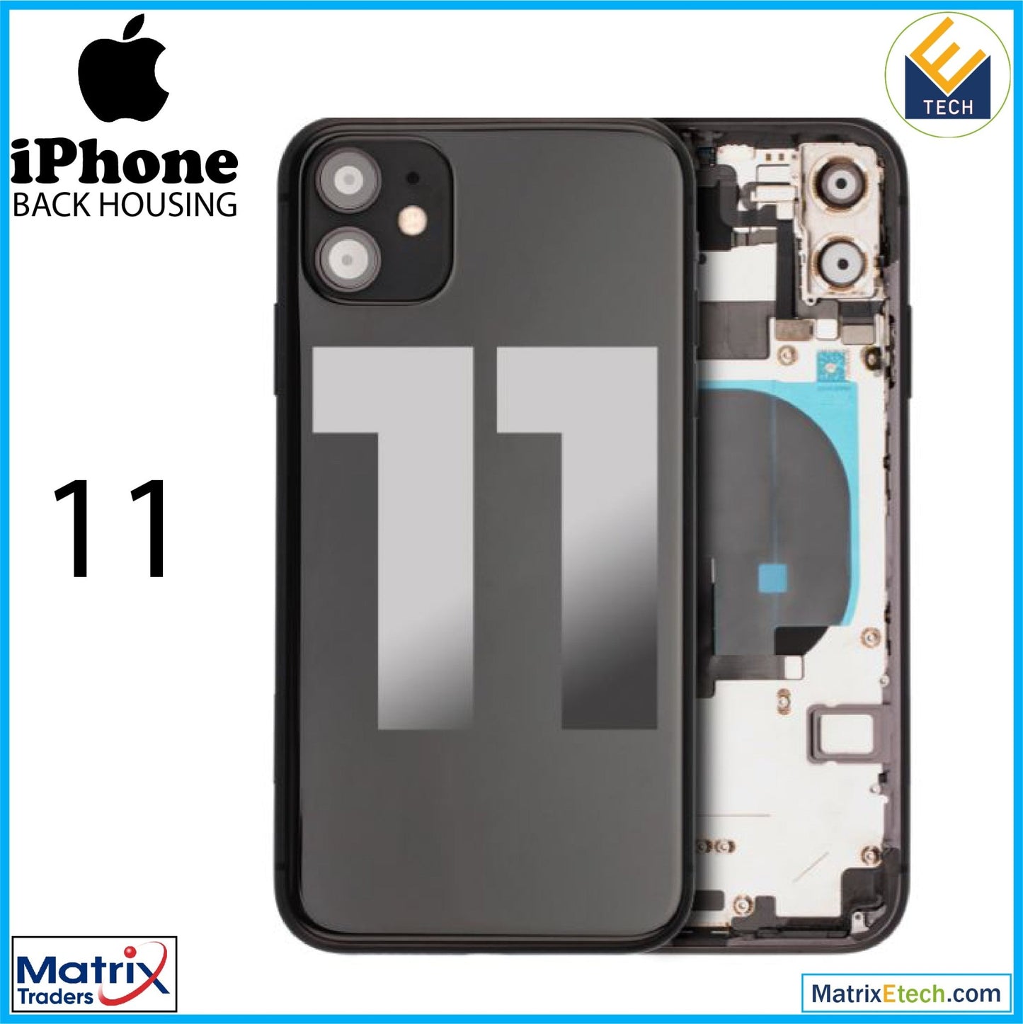 iPhone 11 Back Housing W Small (Pull Grade A) - Matrix Traders