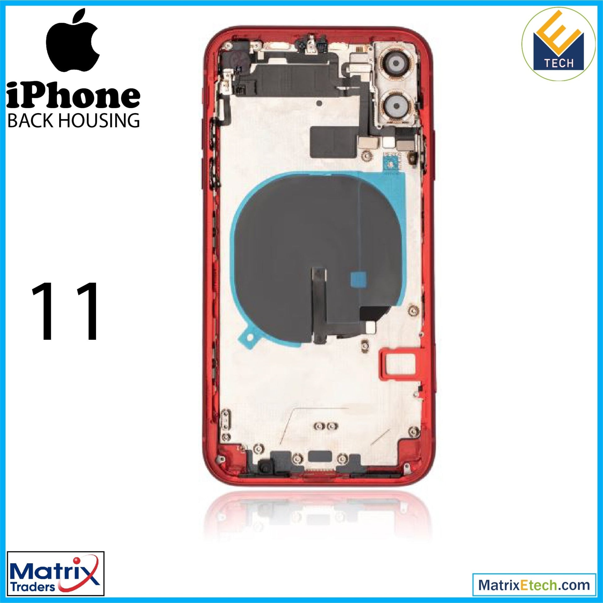 iPhone 11 Back Housing W Small (Pull Grade A) - Matrix Traders