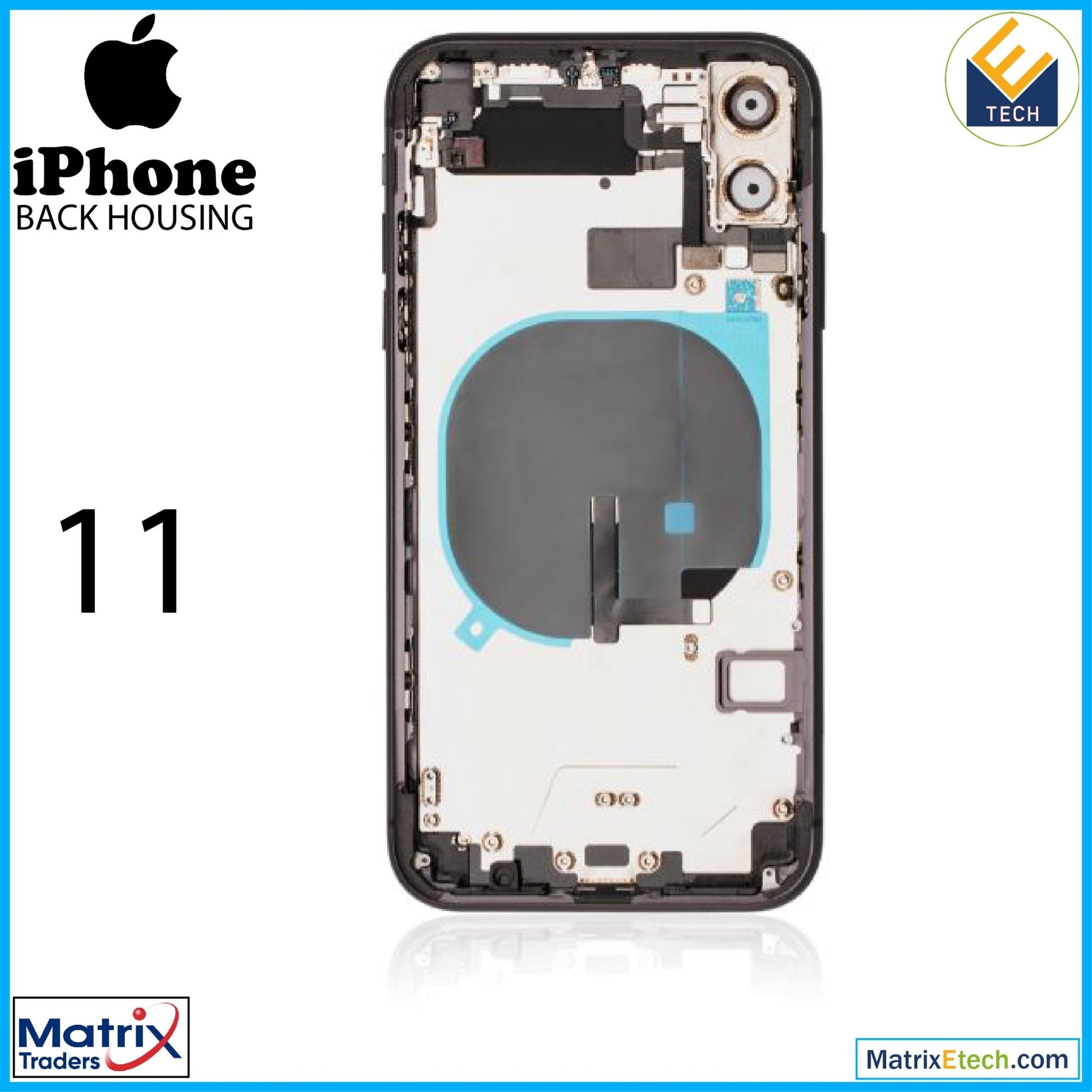 iPhone 11 Back Housing W Small (Pull Grade B) - Matrix Traders