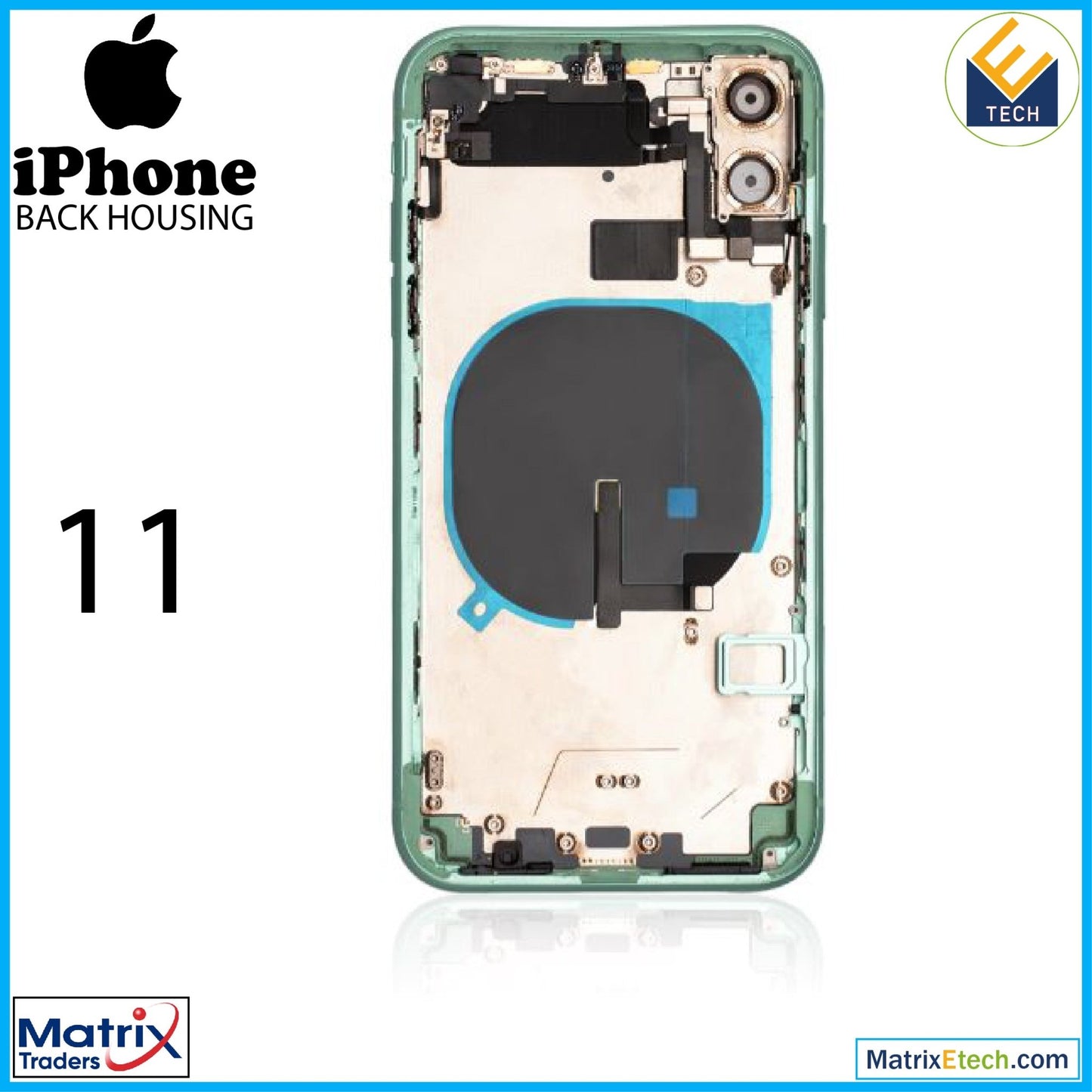 iPhone 11 Back Housing W Small (Pull Grade B) - Matrix Traders