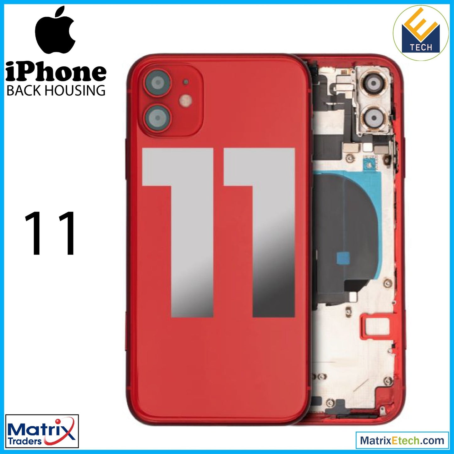 iPhone 11 Back Housing W Small (Pull Grade B) - Matrix Traders