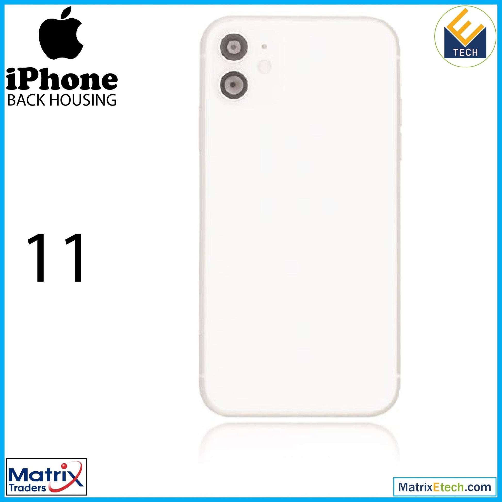 iPhone 11 Back Housing W Small (Pull Grade B) - Matrix Traders