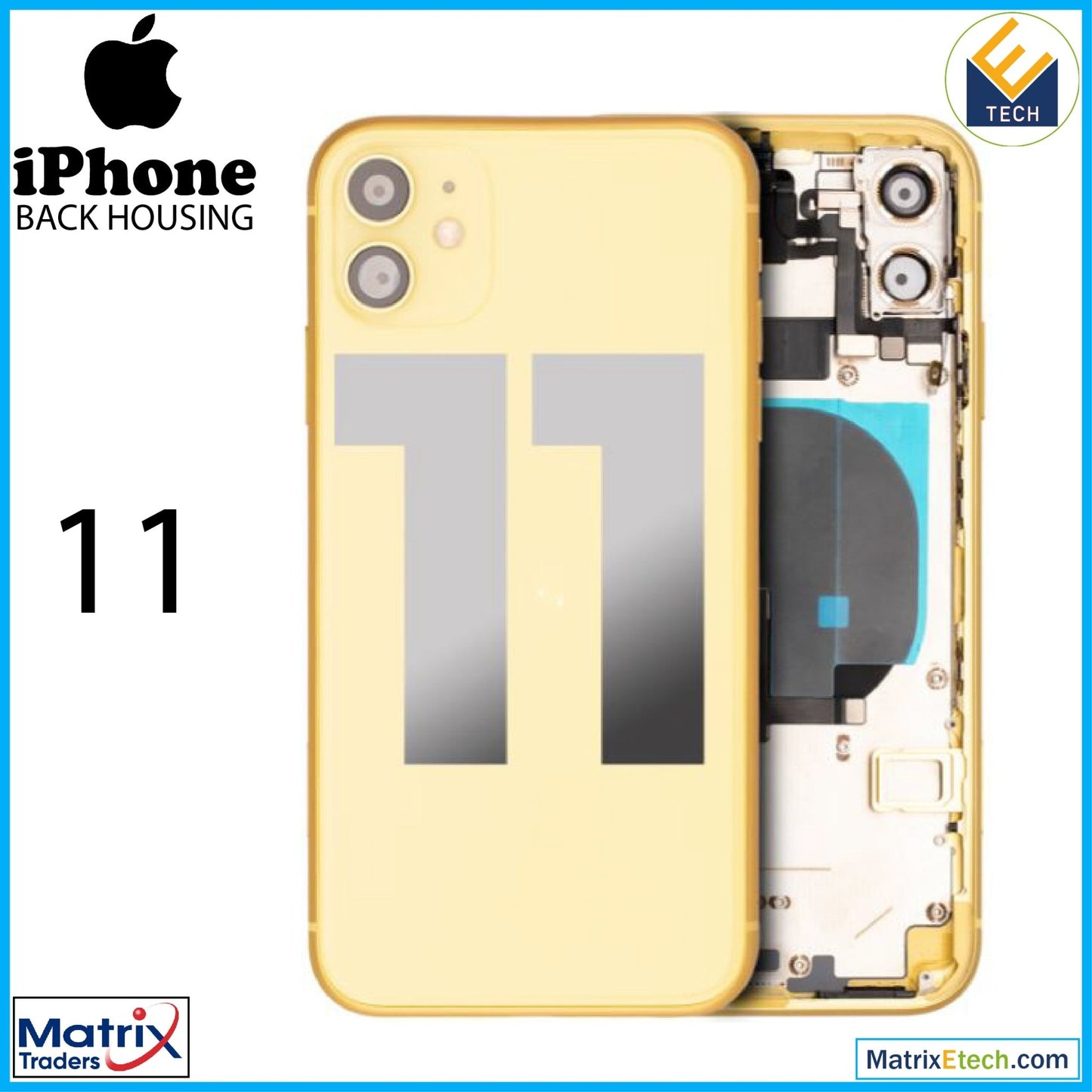 iPhone 11 Back Housing W Small (Pull Grade B) - Matrix Traders