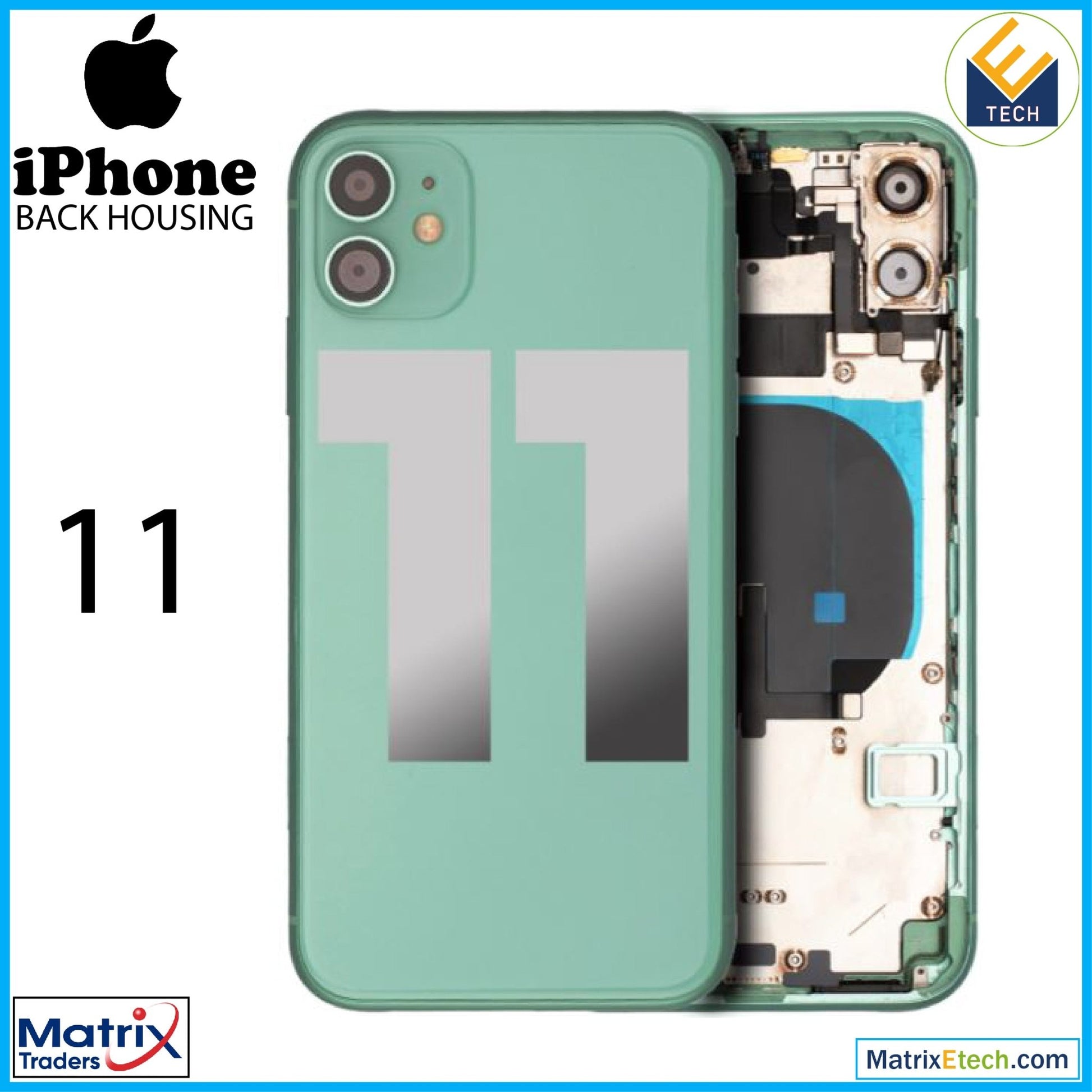 iPhone 11 Back Housing W Small (Pull Grade B) - Matrix Traders