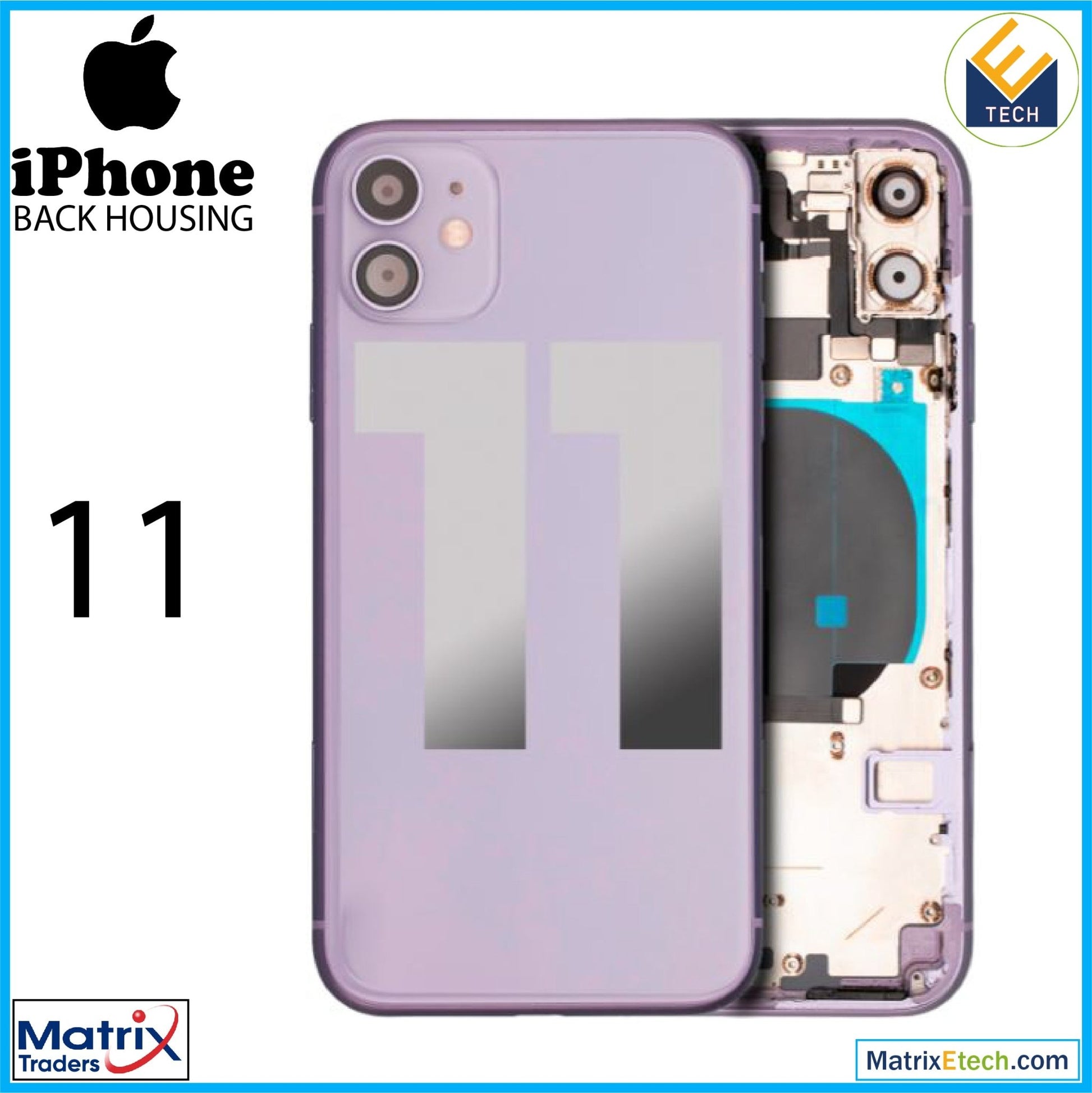 iPhone 11 Back Housing W Small (Pull Grade C) - Matrix Traders