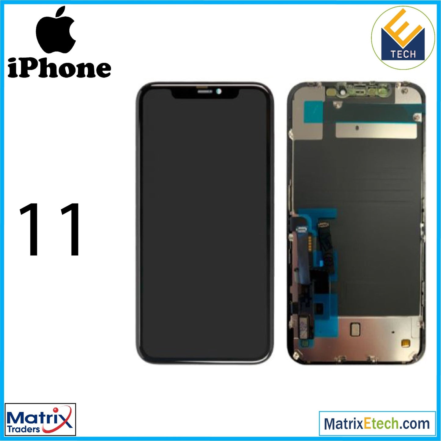 iPhone 11 LCD Assembly With Steel Plate Pre - Installed - Matrix Traders