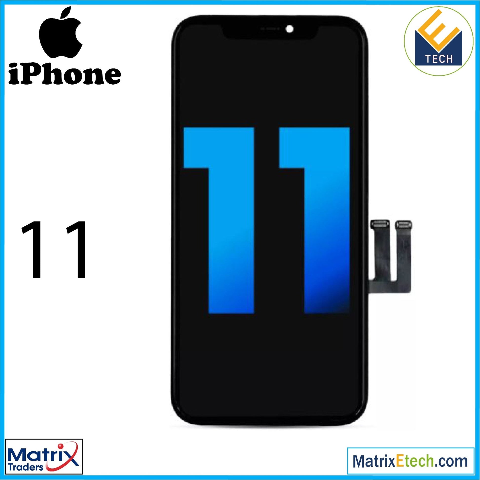 iPhone 11 LCD Assembly With Steel Plate Pre - Installed - Matrix Traders