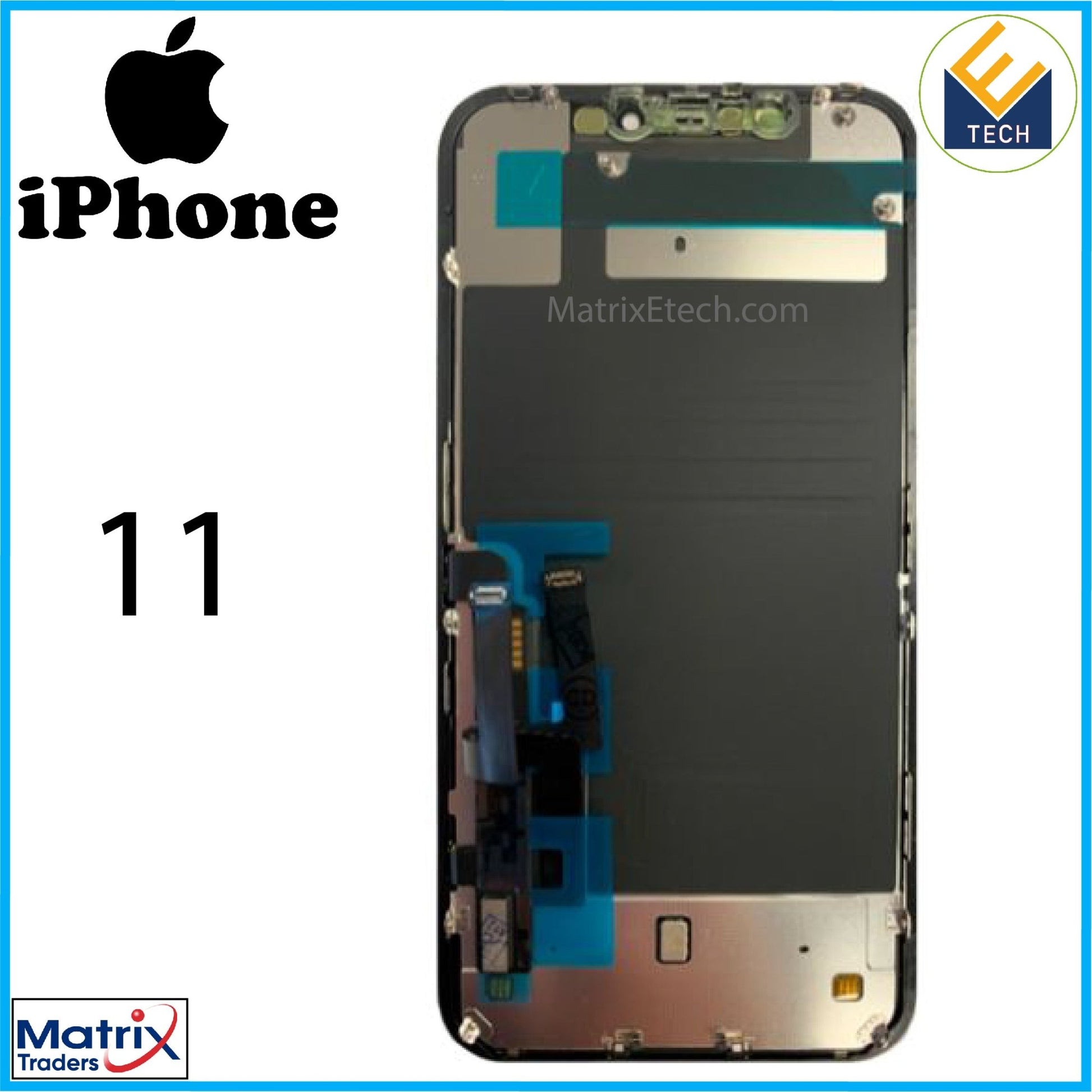 iPhone 11 LCD Assembly With Steel Plate Pre - Installed (Premium) - Matrix Traders