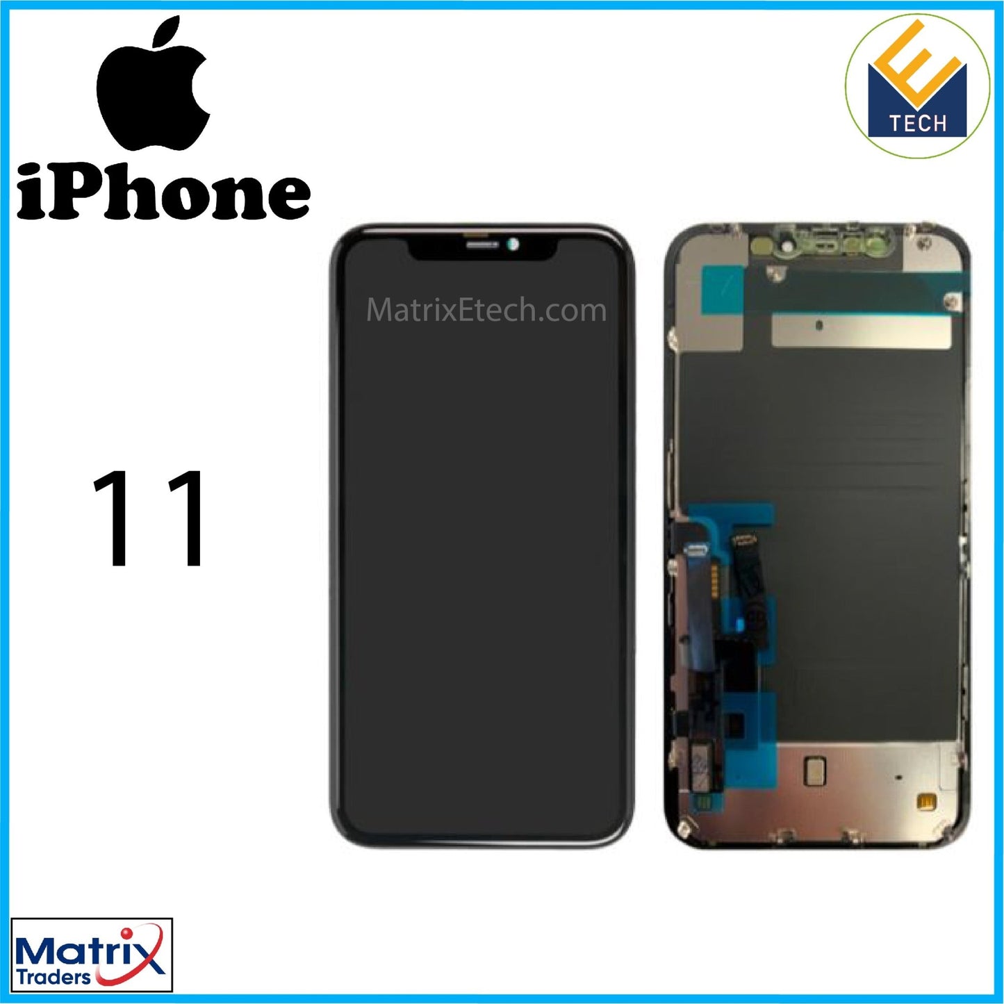 iPhone 11 LCD Assembly With Steel Plate Pre - Installed (Premium) - Matrix Traders