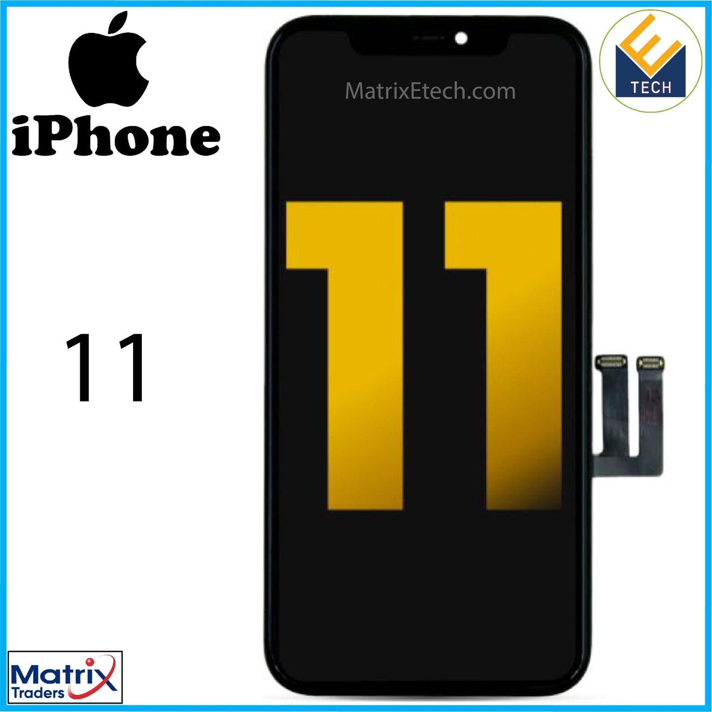 iPhone 11 LCD Assembly With Steel Plate Pre - Installed (Premium) - Matrix Traders