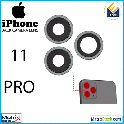 iPhone 11 Pro Back Camera Lens With Bracket & Bezel (3 Piece Set) - Matrix Traders