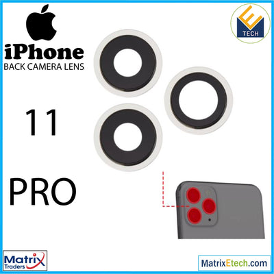 iPhone 11 Pro Back Camera Lens With Bracket & Bezel (3 Piece Set) - Matrix Traders