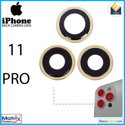 iPhone 11 Pro Back Camera Lens With Bracket & Bezel (3 Piece Set) - Matrix Traders