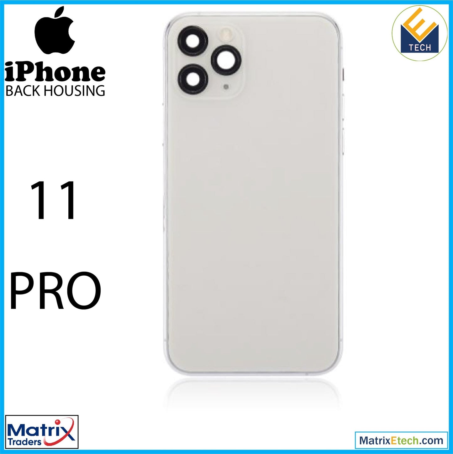 iPhone 11 Pro Back Housing W Small Components Pre - Installed (Aftermarket Plus) - Matrix Traders