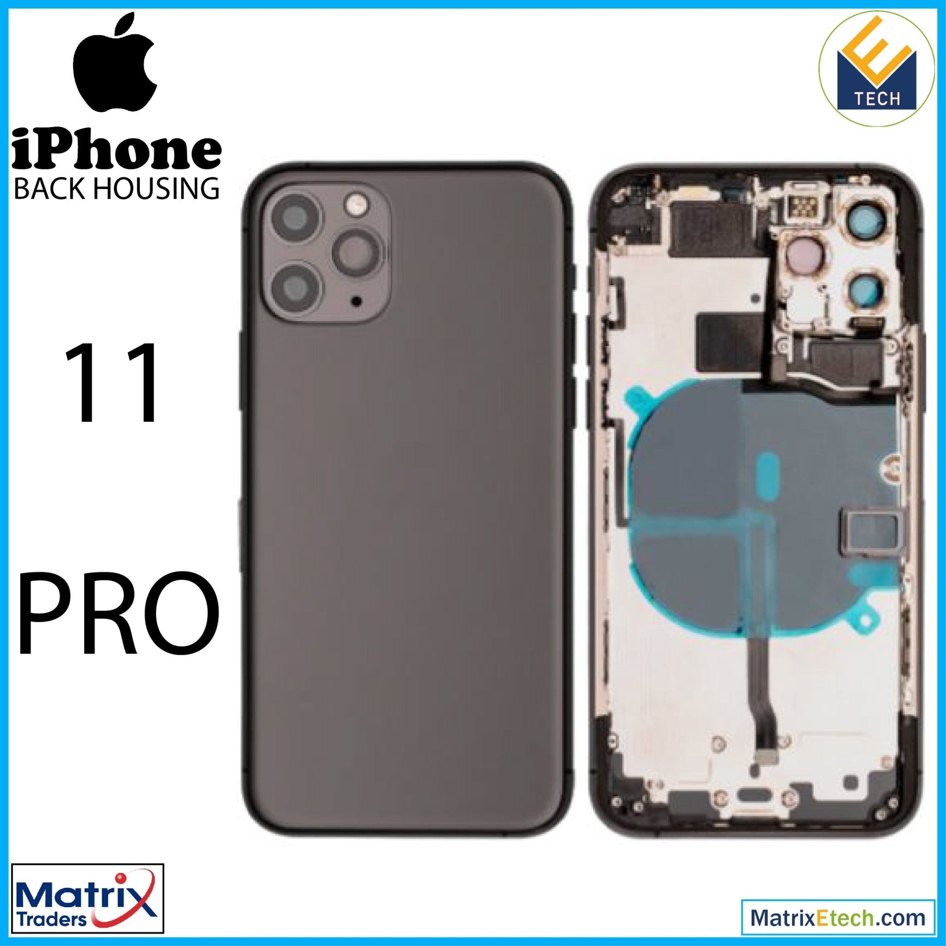 iPhone 11 Pro Back Housing W Small (Pull Grade B) - Matrix Traders