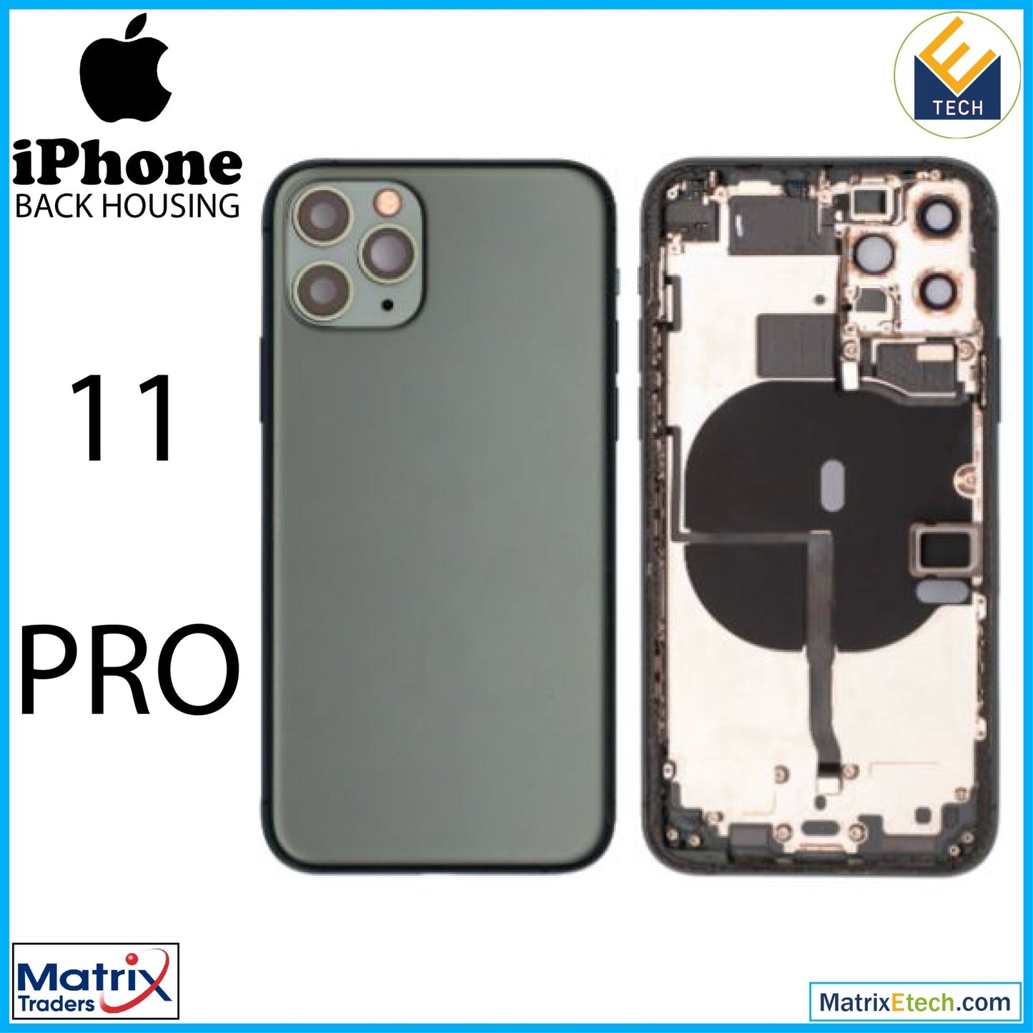 iPhone 11 Pro Back Housing W Small (Pull Grade B) - Matrix Traders