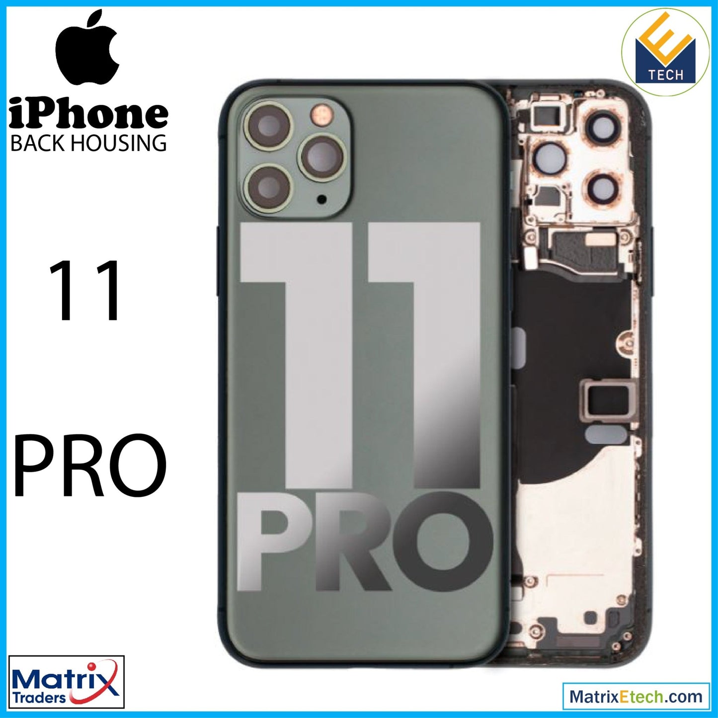 iPhone 11 Pro Back Housing W Small (Pull Grade B) - Matrix Traders