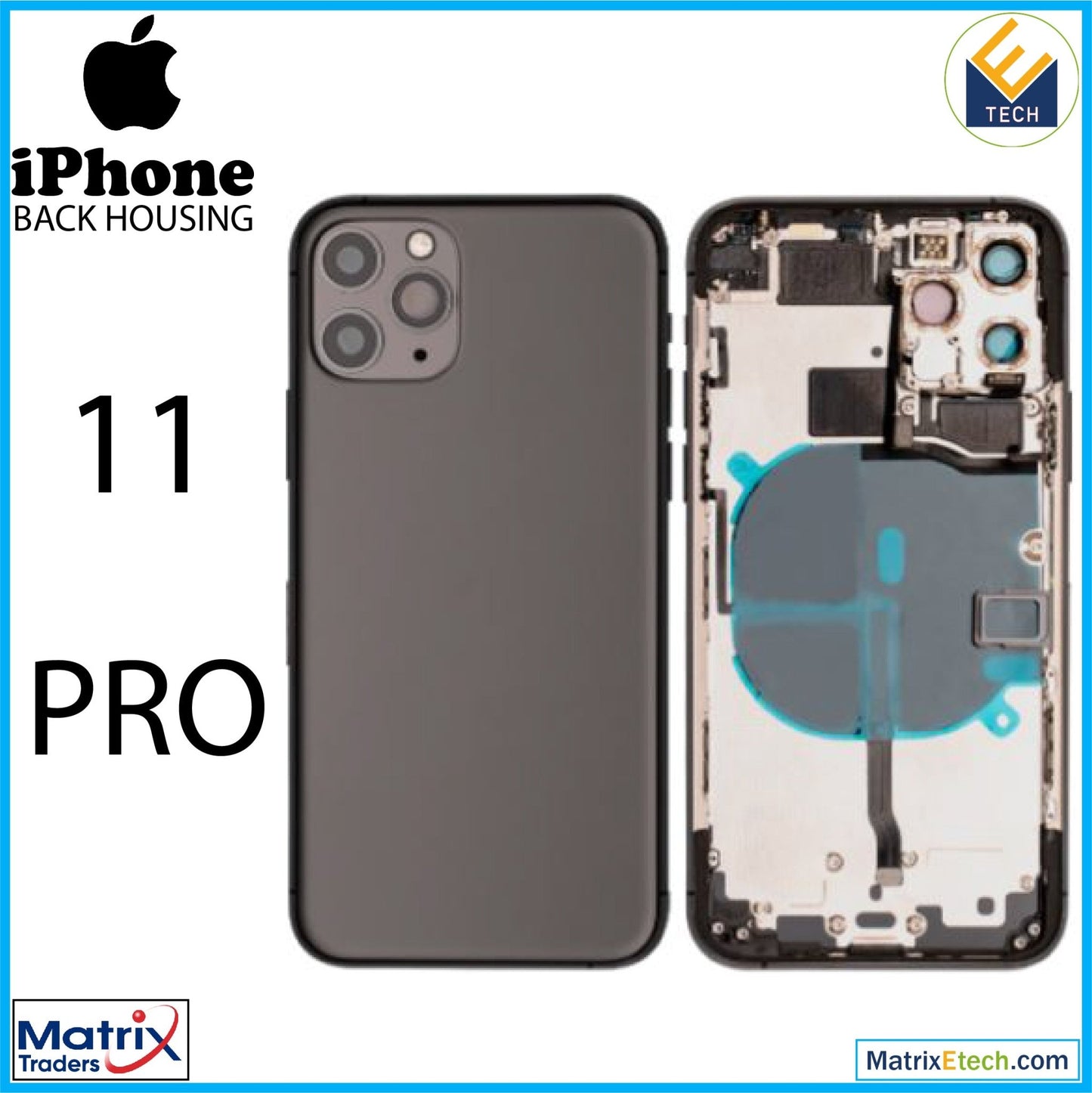 iPhone 11 Pro Back Housing W Small (Pull Grade C) - Matrix Traders