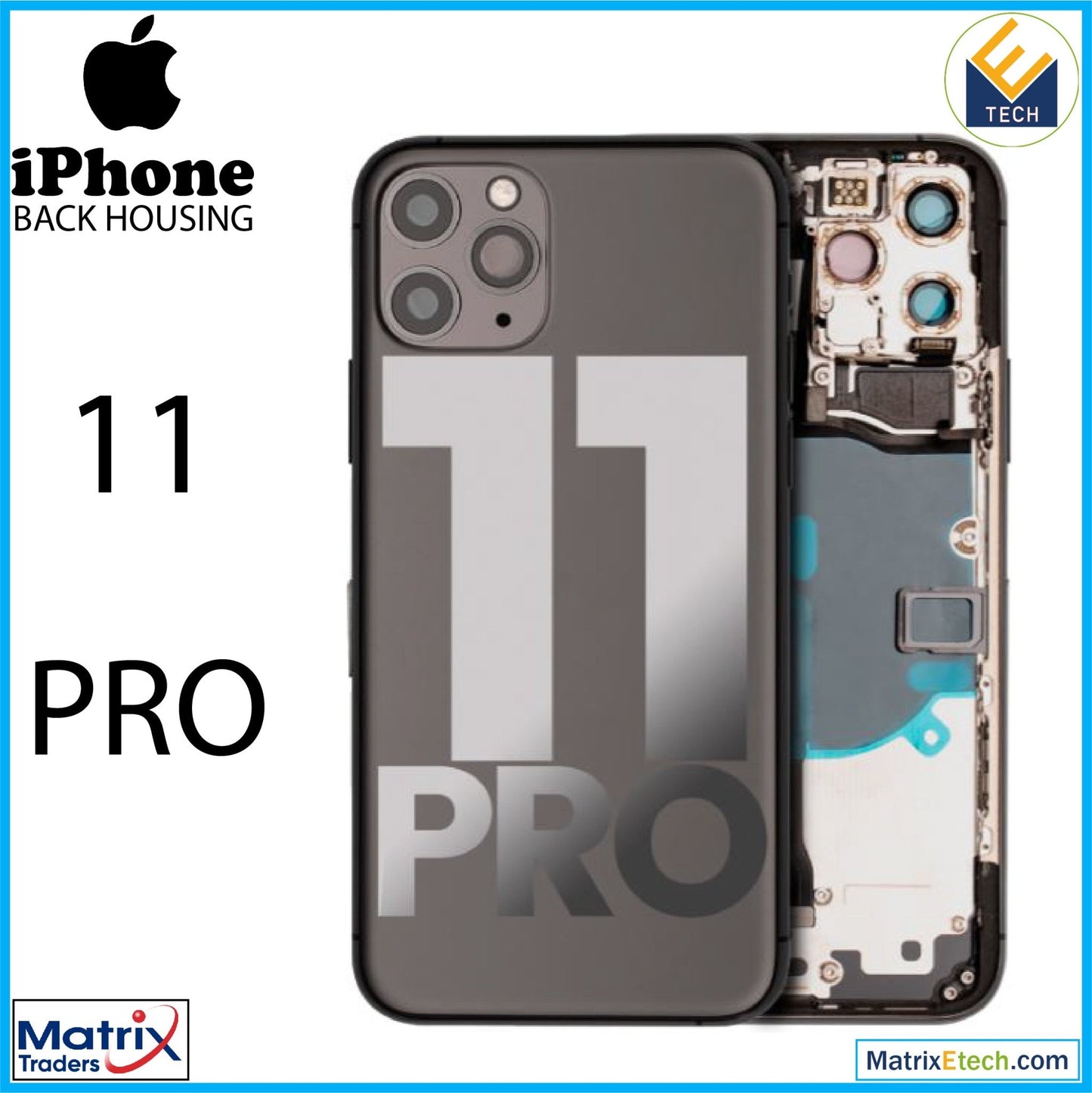 iPhone 11 Pro Back Housing W Small (Pull Grade C) - Matrix Traders