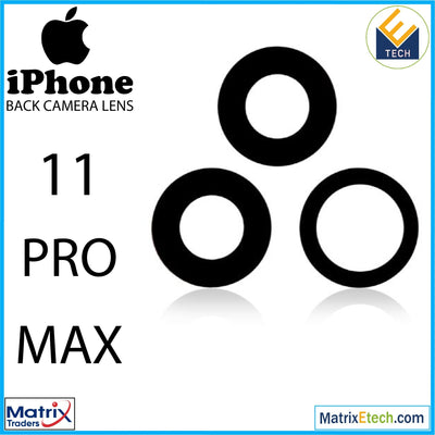 iPhone 11 Pro Max Back Camera Lens With Adhesive (3 Piece Set) (10 Pack) - Matrix Traders