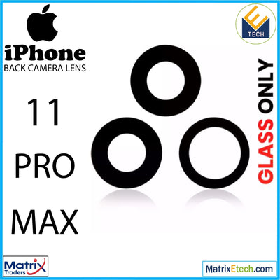 iPhone 11 Pro Max Back Camera Lens With Adhesive (3 Piece Set) (10 Pack) - Matrix Traders