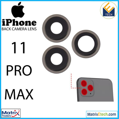 iPhone 11 Pro Max Back Camera Lens With Bracket & Bezel (3 Piece Set) - Matrix Traders