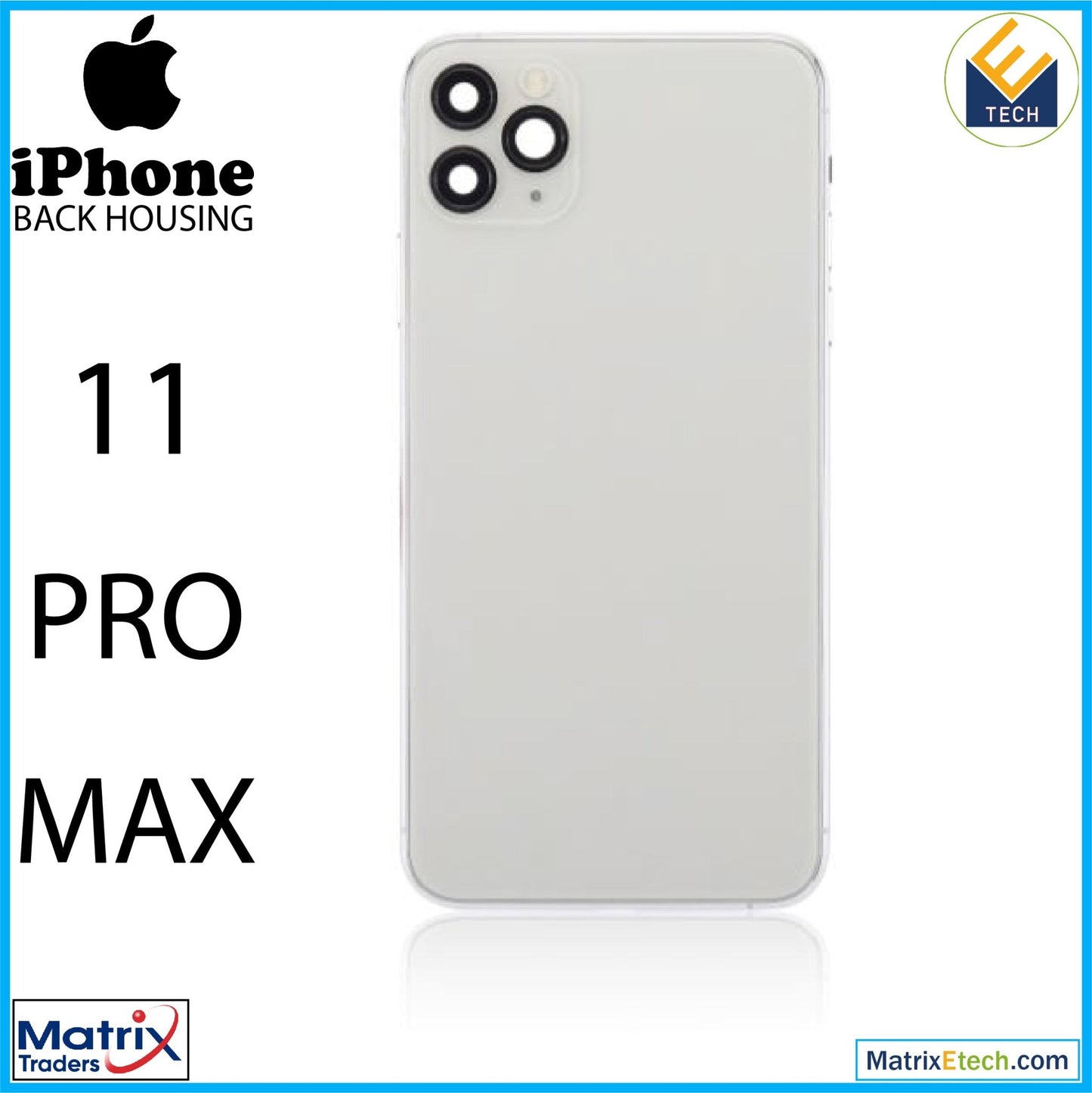 iPhone 11 Pro Max Back Housing W Small Components Pre - Installed (Aftermarket Plus) - Matrix Traders