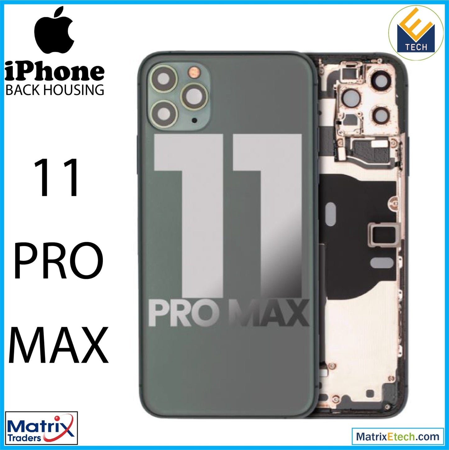 iPhone 11 Pro Max Back Housing W Small (Pull Grade A) - Matrix Traders