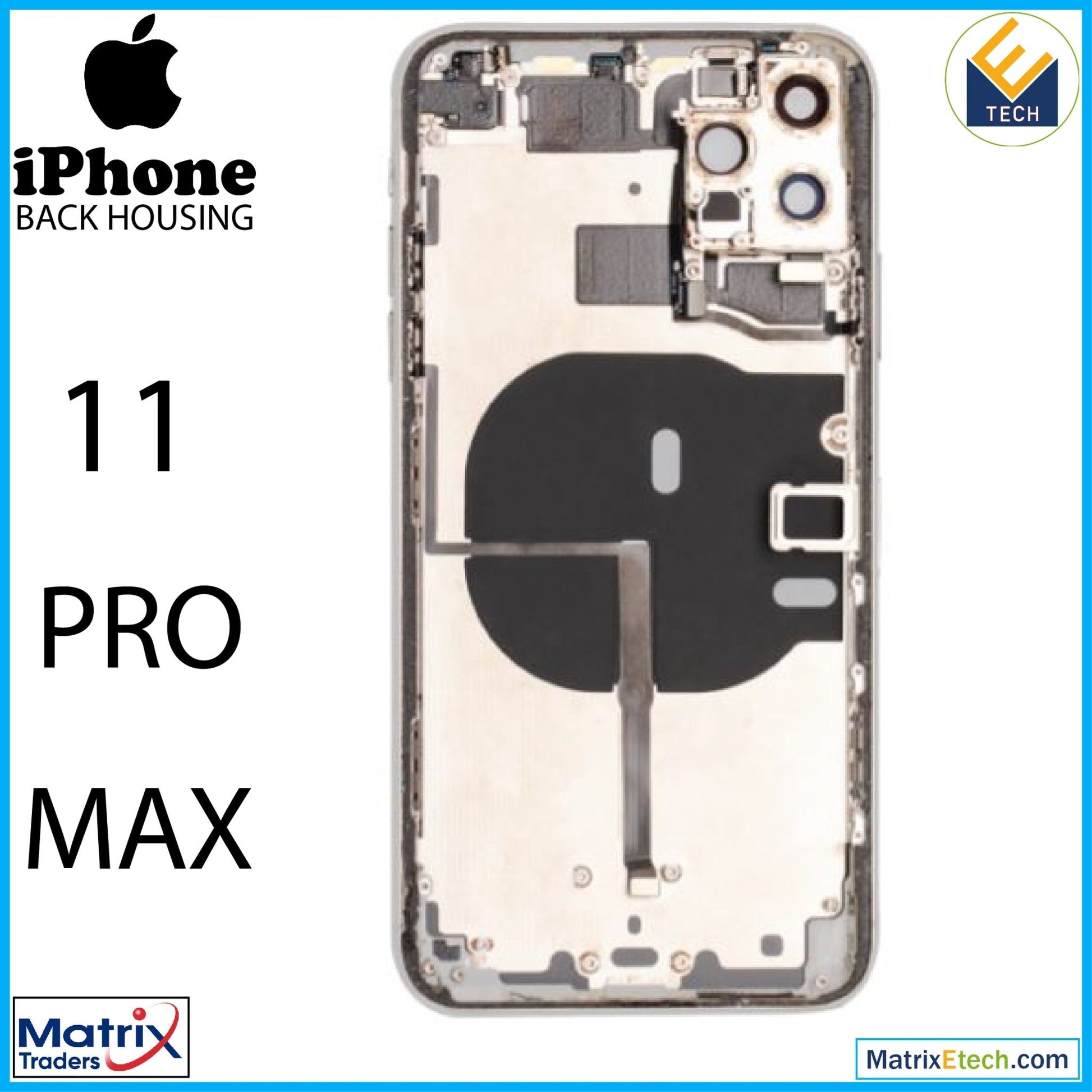 iPhone 11 Pro Max Back Housing W Small (Pull Grade B) - Matrix Traders