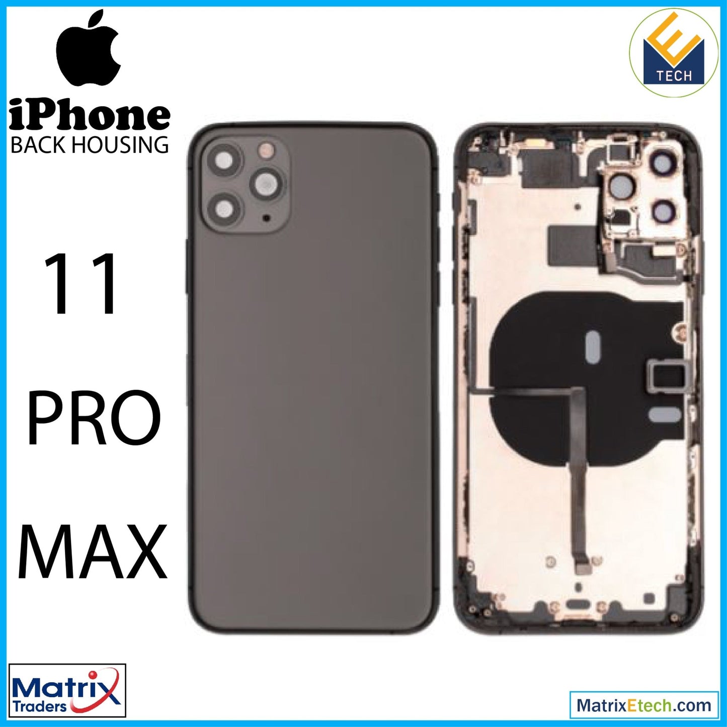 iPhone 11 Pro Max Back Housing W Small (Pull Grade B) - Matrix Traders