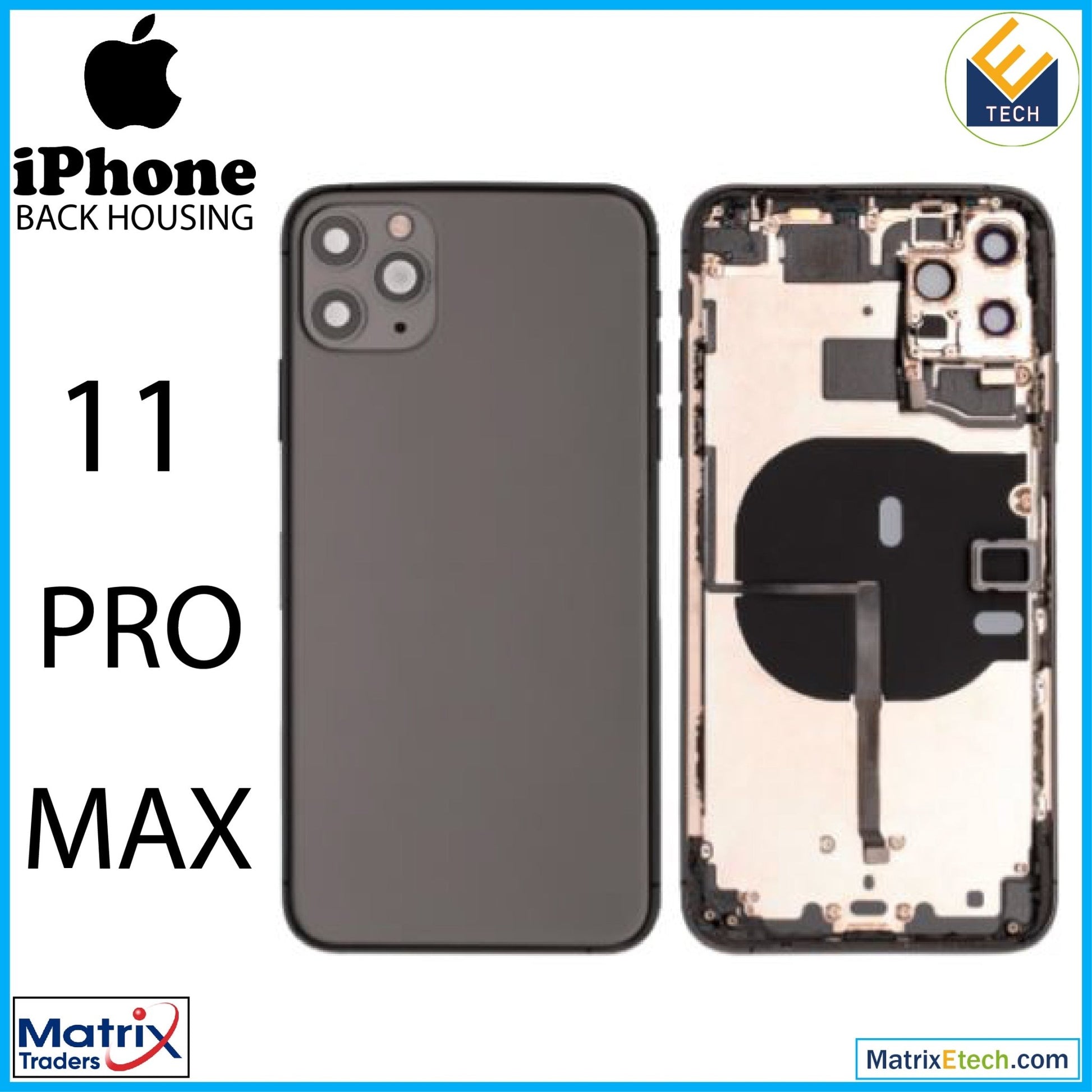 iPhone 11 Pro Max Back Housing W Small (Pull Grade B) - Matrix Traders