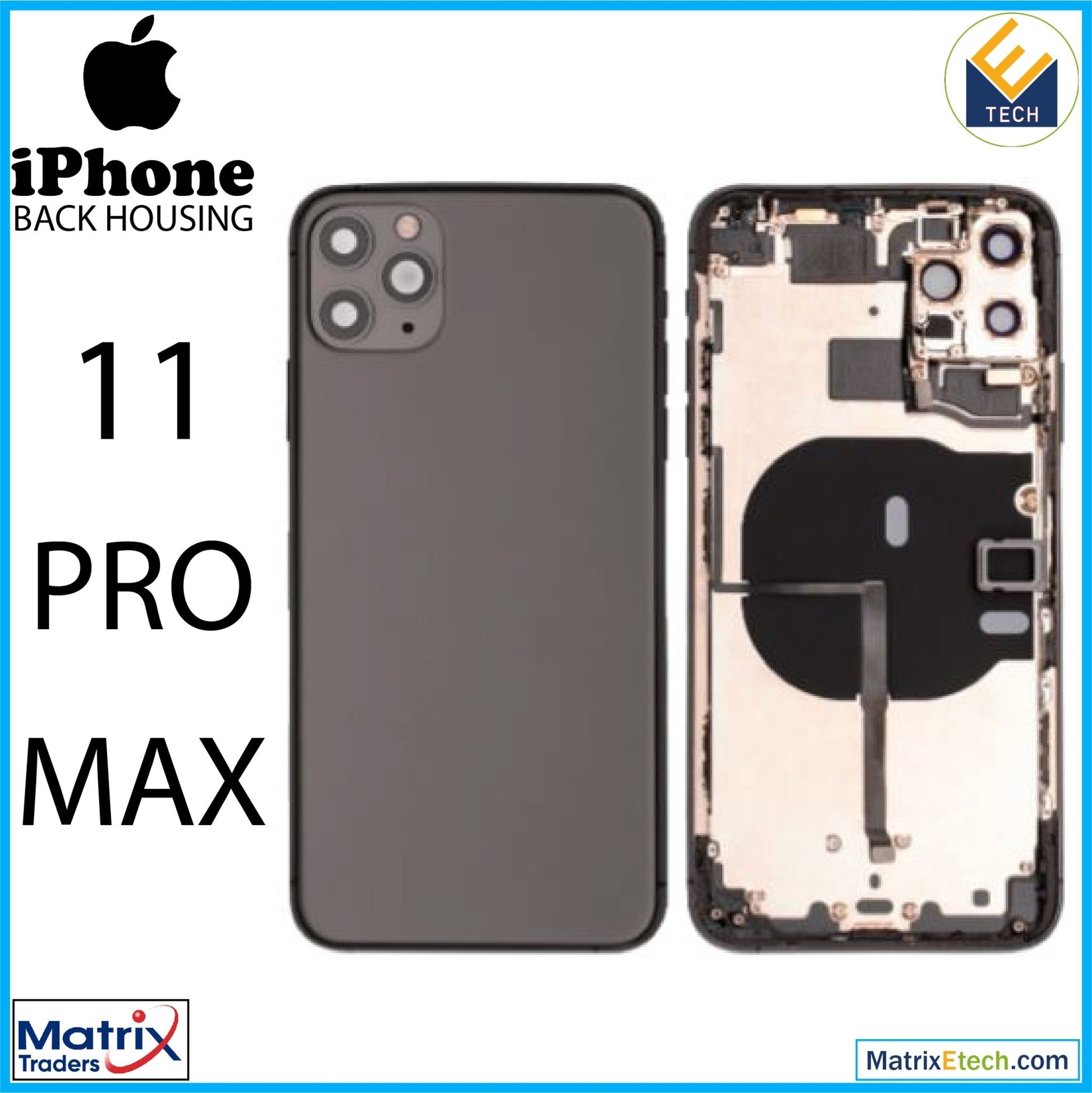 iPhone 11 Pro Max Back Housing W Small (Pull Grade C) - Matrix Traders