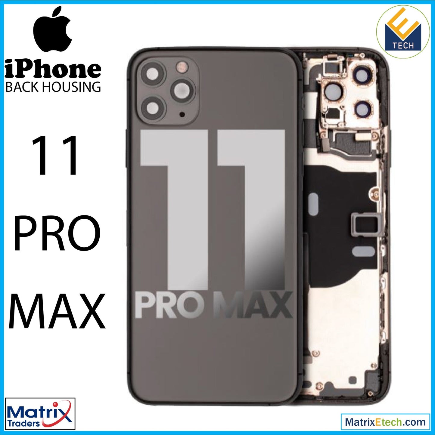 iPhone 11 Pro Max Back Housing W Small (Pull Grade C) - Matrix Traders