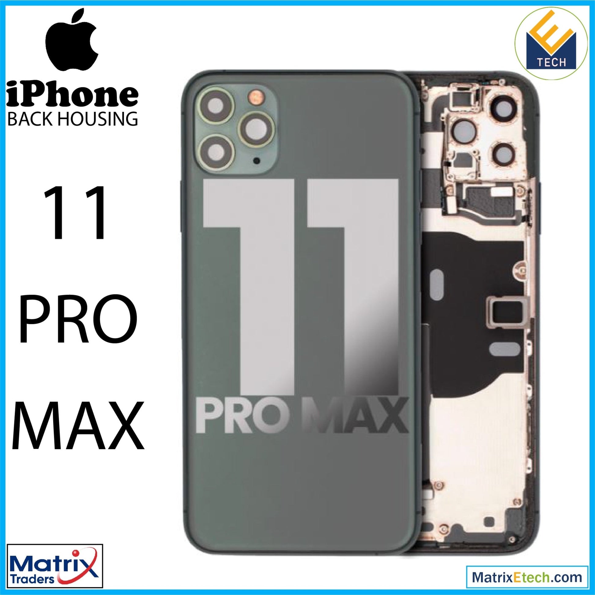 iPhone 11 Pro Max Back Housing W Small (Pull Grade C) - Matrix Traders