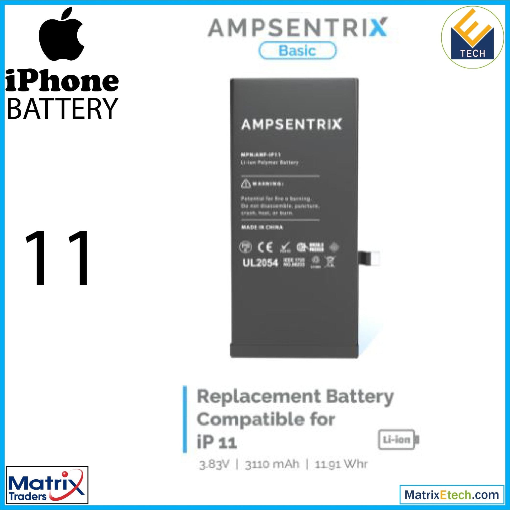 iPhone 11 Replacement Battery - Matrix Traders